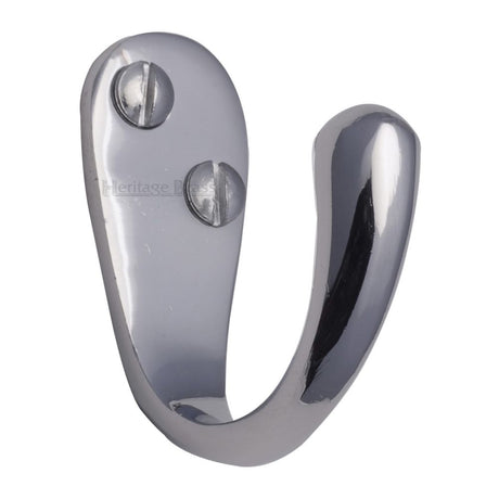 This is an image of a Heritage Brass - Single Robe Hook Polished Chrome Finish, v1040-pc that is available to order from T.H Wiggans Ironmongery in Kendal.