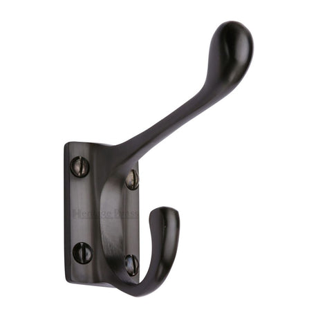 This is an image of a Heritage Brass - Hat & Coat Hook Matt Bronze Finish, v1056-mb that is available to order from T.H Wiggans Ironmongery in Kendal.