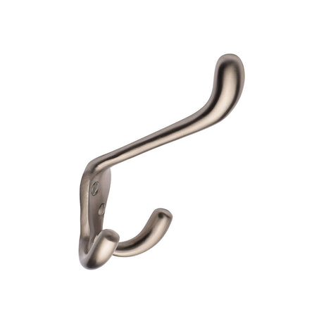 This is an image of a Heritage Brass - Hat and Coat Hook Satin Nickel Finish, v1058-sn that is available to order from T.H Wiggans Ironmongery in Kendal.