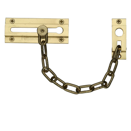 This is an image of a Heritage Brass - Door Chain Polished Brass Finish, v1070-pb that is available to order from T.H Wiggans Ironmongery in Kendal.