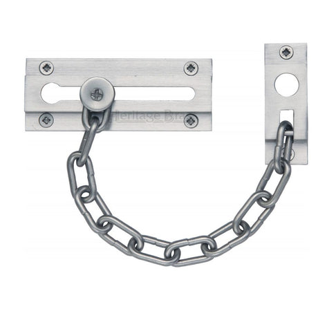 This is an image of a Heritage Brass - Door Chain Satin Chrome Finish, v1070-sc that is available to order from T.H Wiggans Ironmongery in Kendal.