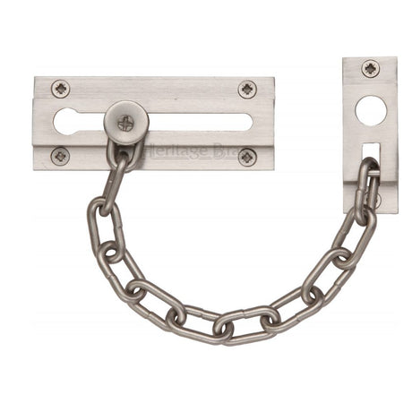 This is an image of a Heritage Brass - Door Chain Satin Nickel Finish, v1070-sn that is available to order from T.H Wiggans Ironmongery in Kendal.