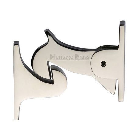This is an image of a Heritage Brass - Door Holder Gravity Design Polished Nickel Finish, v1074-pnf that is available to order from T.H Wiggans Ironmongery in Kendal.