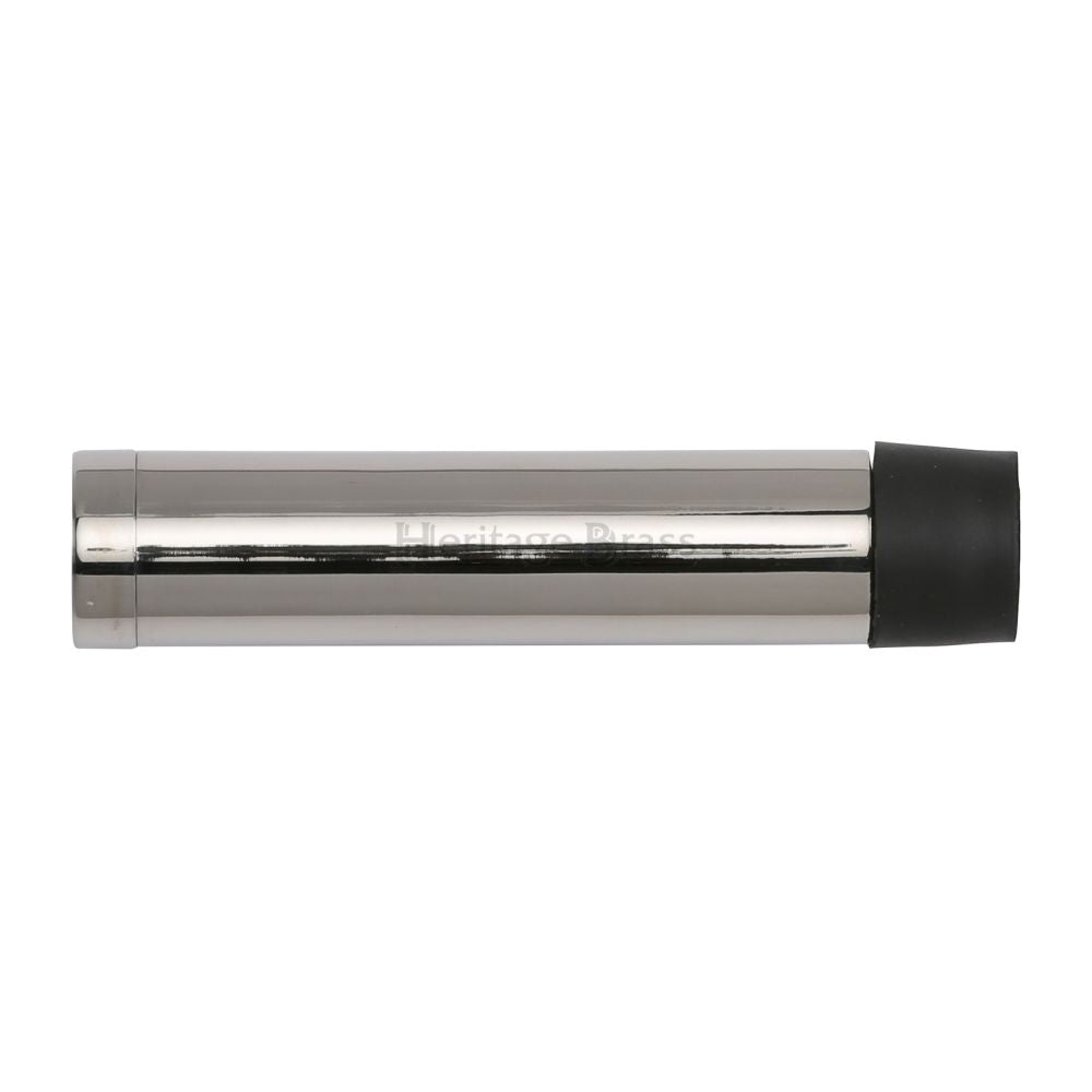 This is an image of a Heritage Brass - Cylindrical Door Stop Without Rose 64mm Polished Nickel Finish, v1081-64-pnf that is available to order from T.H Wiggans Ironmongery in Kendal.