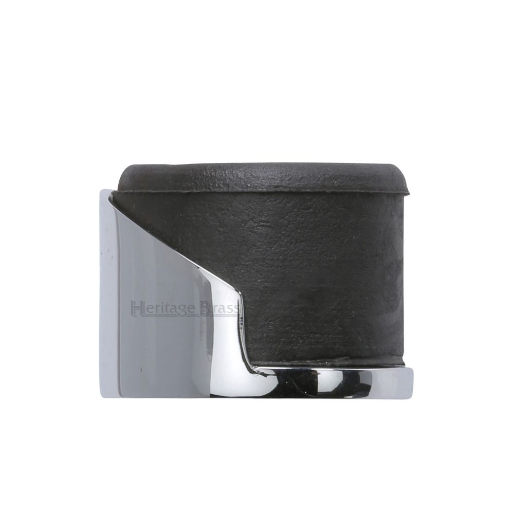 This is an image of a Heritage Brass - Door Stop Round Floor Mounted Design Polished Chrome Finish, v1088-pc that is available to order from T.H Wiggans Ironmongery in Kendal.