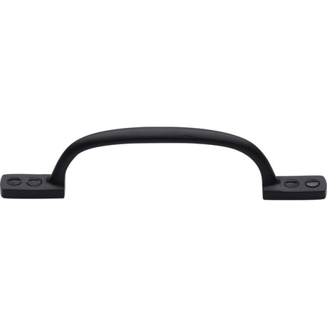 This is an image of a Heritage Brass - Pull Handle Russell Design 152mm CTC Matt Black Finish, v1090-152-bkmt that is available to order from T.H Wiggans Ironmongery in Kendal.