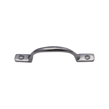 This is an image of a Heritage Brass - Pull Handle Russell Design 102mm Polished Chrome Finish, v1090-102-pc that is available to order from T.H Wiggans Ironmongery in Kendal.