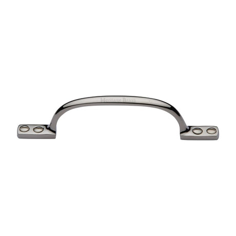 This is an image of a Heritage Brass - Pull Handle Russell Design 152mm Polished Nickel Finish, v1090-152-pnf that is available to order from T.H Wiggans Ironmongery in Kendal.