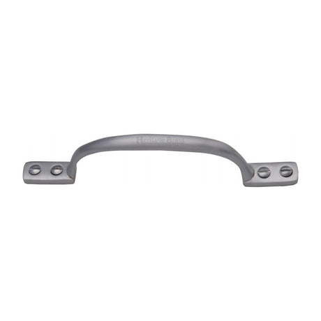 This is an image of a Heritage Brass - Pull Handle Russell Design 152mm Satin Chrome Finish, v1090-152-sc that is available to order from T.H Wiggans Ironmongery in Kendal.