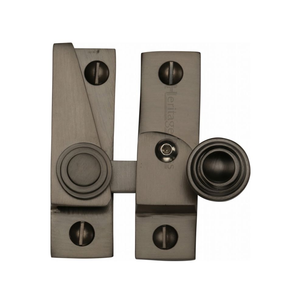 This is an image of a Heritage Brass - Sash Fastener Lockable Matt Bronze Finish, v1104l-mb that is available to order from T.H Wiggans Ironmongery in Kendal.