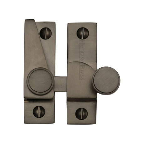This is an image of a Heritage Brass - Sash Fastener Matt Bronze Finish, v1106-mb that is available to order from T.H Wiggans Ironmongery in Kendal.