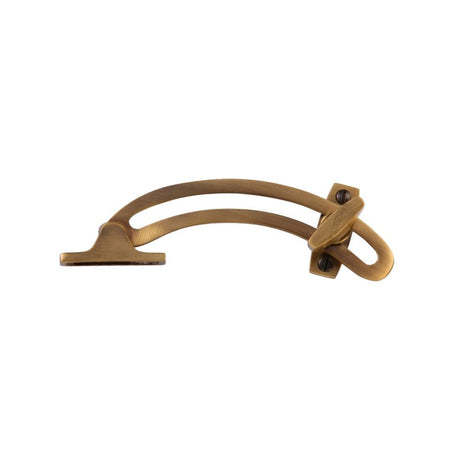 This is an image of a Heritage Brass - Quadrant Stay Antique Brass Finish, v1118-at that is available to order from T.H Wiggans Ironmongery in Kendal.