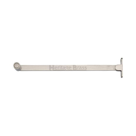 This is an image of a Heritage Brass - Roller Arm Stay 254mm Satin Nickel Finish, v1119-10-sn that is available to order from T.H Wiggans Ironmongery in Kendal.