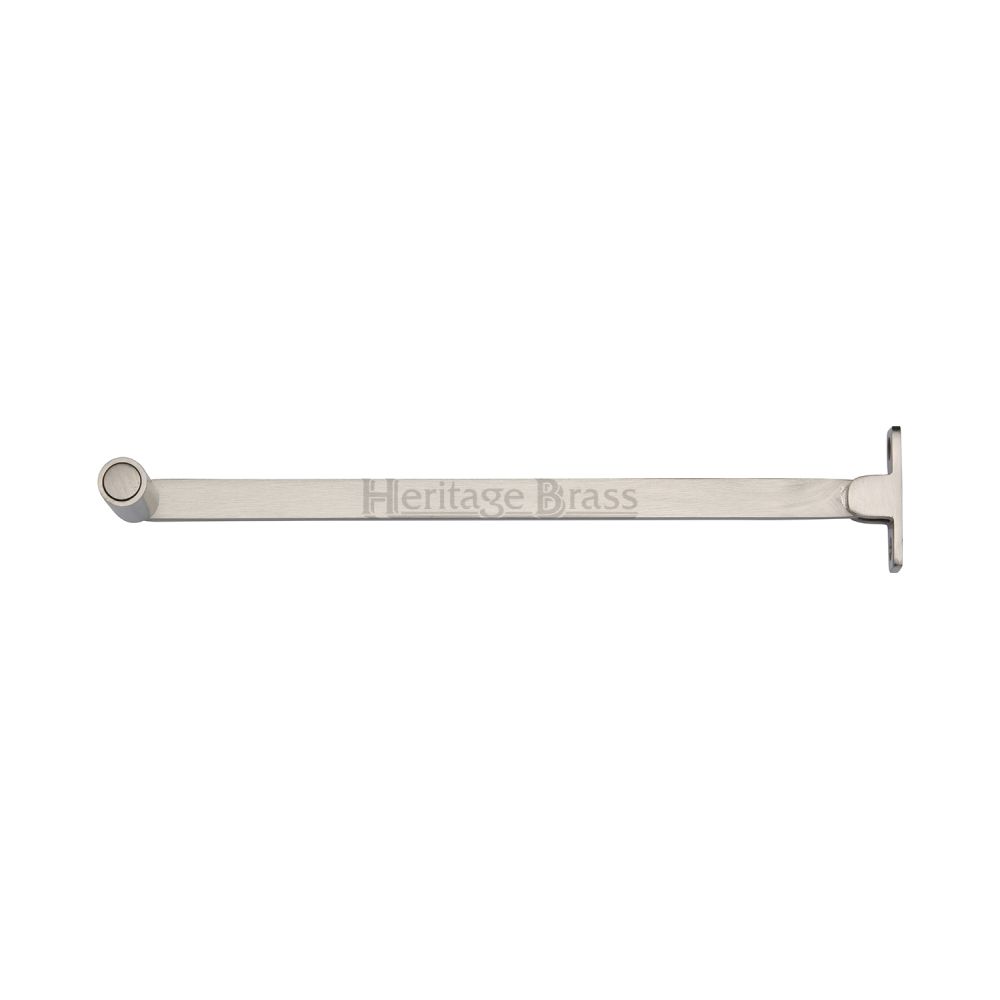 This is an image of a Heritage Brass - Roller Arm Stay 254mm Satin Nickel Finish, v1119-10-sn that is available to order from T.H Wiggans Ironmongery in Kendal.