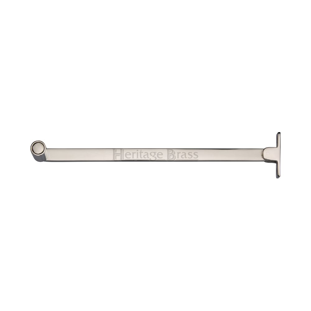This is an image of a Heritage Brass - Roller Arm Stay 150mm Polished Nickel Finish, v1119-6-pnf that is available to order from T.H Wiggans Ironmongery in Kendal.