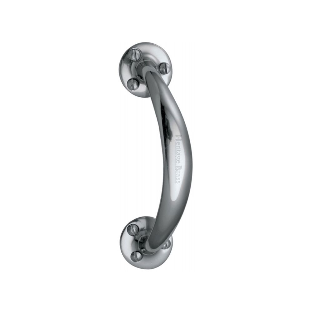 This is an image of a Heritage Brass - Pull Handle Polished Chrome Finish, v1140-pc that is available to order from T.H Wiggans Ironmongery in Kendal.