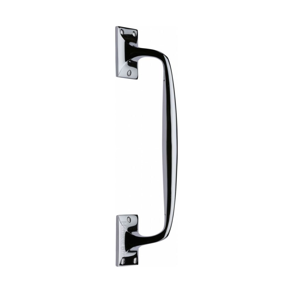 This is an image of a Heritage Brass - Door Pull Handle Cranked Design 12" Polished Chrome Finish, v1150-310-pc that is available to order from T.H Wiggans Ironmongery in Kendal.