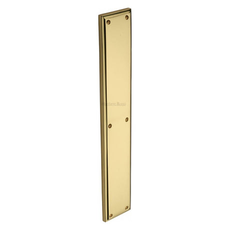 This is an image of a Heritage Brass - Fingerplate 462 x 76mm - Polished Brass Finish, v1166-pb that is available to order from T.H Wiggans Ironmongery in Kendal.