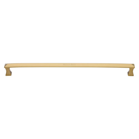 This is an image of a Heritage Brass - Door Pull Handle Pyramid Design 478mm Satin Brass Finish, v1232-478-sb that is available to order from T.H Wiggans Ironmongery in Kendal.