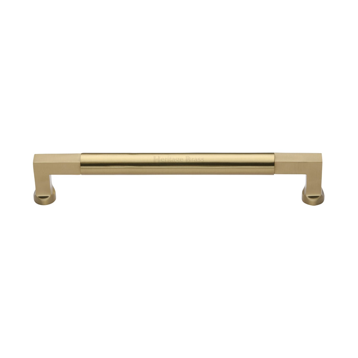 This is an image of a Heritage Brass - Door Pull Handle Bauhaus Design 330mm Satin Brass Finish, v1312-330-sb that is available to order from T.H Wiggans Ironmongery in Kendal.