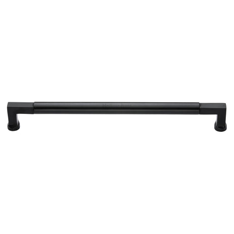 This is an image of a Heritage Brass - Door Pull Handle Bauhaus Design 483mm Matt Black Finish, v1312-483-bkmt that is available to order from T.H Wiggans Ironmongery in Kendal.
