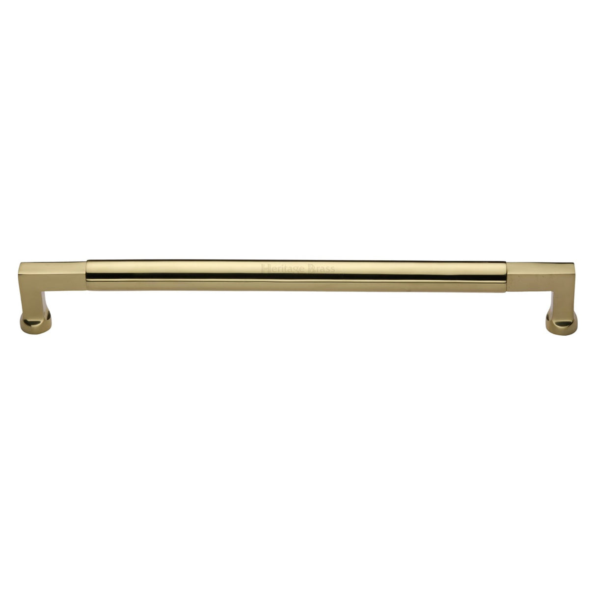 This is an image of a Heritage Brass - Door Pull Handle Bauhaus Design 483mm Polished Brass Finish, v1312-483-pb that is available to order from T.H Wiggans Ironmongery in Kendal.