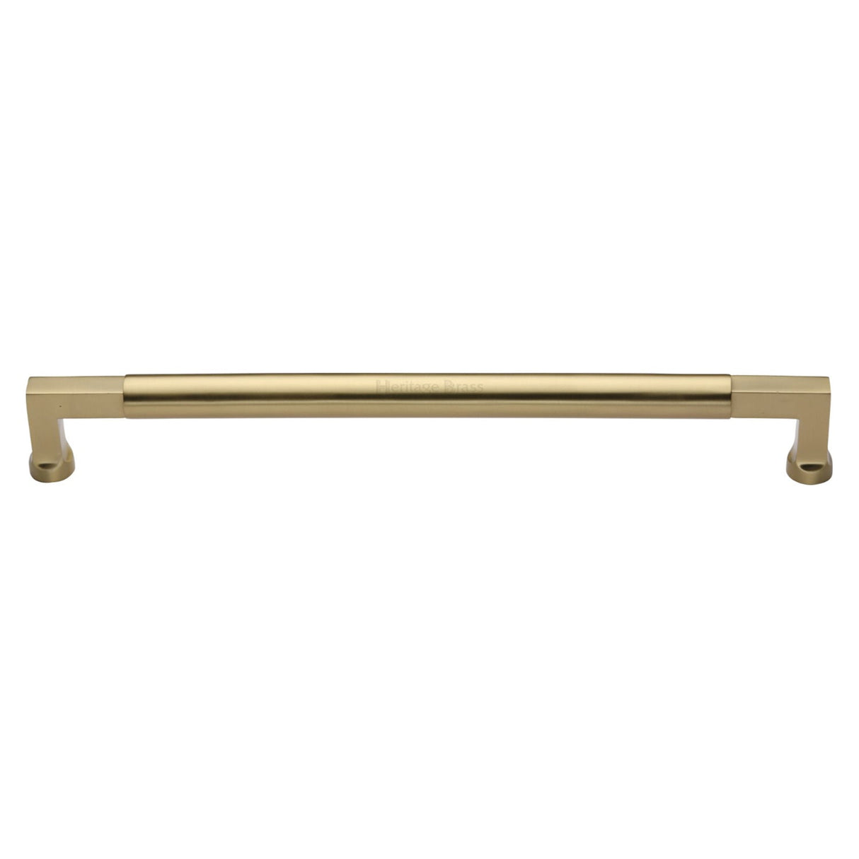 This is an image of a Heritage Brass - Door Pull Handle Bauhaus Design 483mm Satin Brass Finish, v1312-483-sb that is available to order from T.H Wiggans Ironmongery in Kendal.