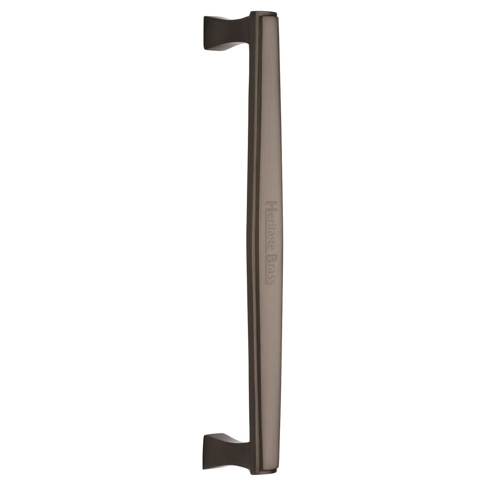 This is an image of a Heritage Brass - Door Pull Handle Deco Design 305mm Matt Bronze Finish, v1334-305-mb that is available to order from T.H Wiggans Ironmongery in Kendal.