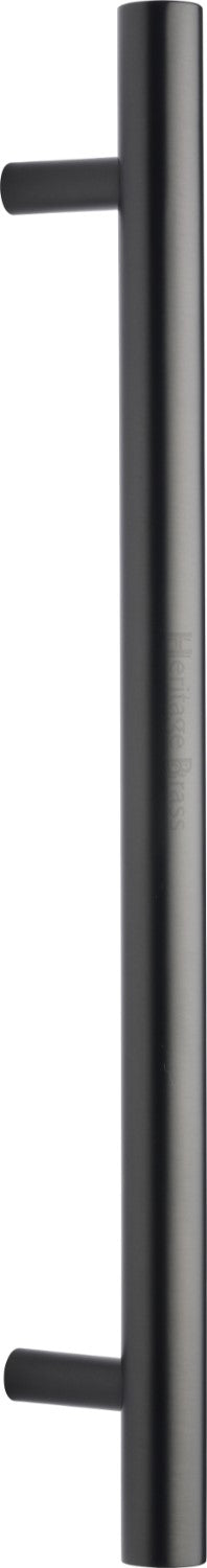 This is an image of a Heritage Brass - Door Pull Handle Bar Design 457mm Matt Bronze Finish, v1361-457-mb that is available to order from T.H Wiggans Ironmongery in Kendal.