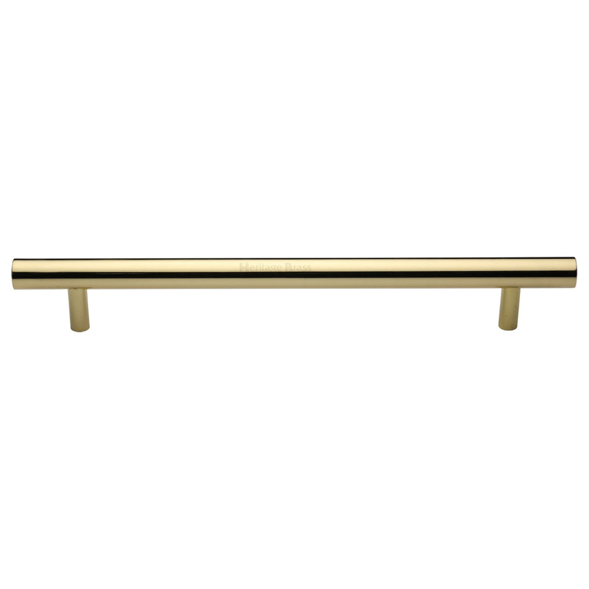 This is an image of a Heritage Brass - Door Pull Handle Bar Design 457mm Polished Brass Finish, v1361-457-pb that is available to order from T.H Wiggans Ironmongery in Kendal.