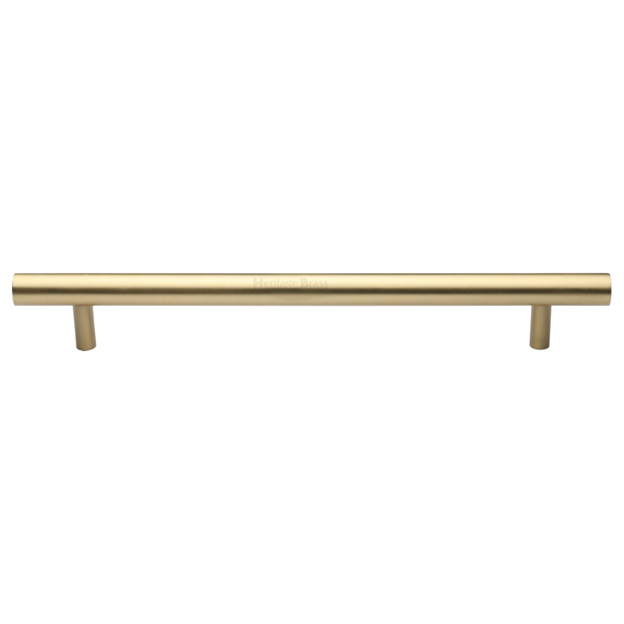 This is an image of a Heritage Brass - Door Pull Handle Bar Design 457mm Satin Brass Finish, v1361-457-sb that is available to order from T.H Wiggans Ironmongery in Kendal.