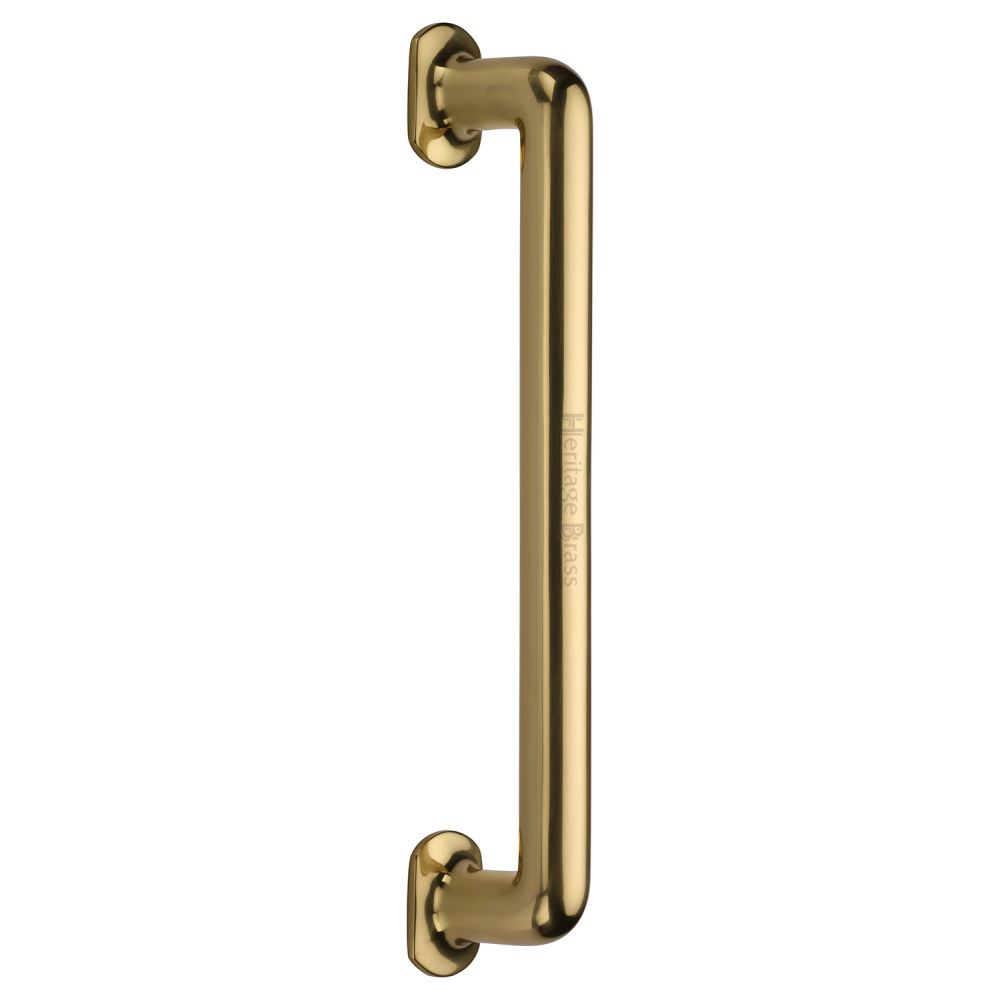 This is an image of a Heritage Brass - Door Pull Handle Traditional Design 330mm Polished Brass Finish, v1376-330-pb that is available to order from T.H Wiggans Ironmongery in Kendal.