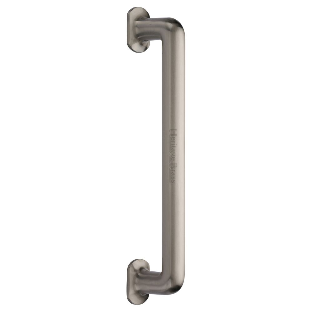 This is an image of a Heritage Brass - Door Pull Handle Traditional Design 330mm Satin Nickel Finish, v1376-330-sn that is available to order from T.H Wiggans Ironmongery in Kendal.