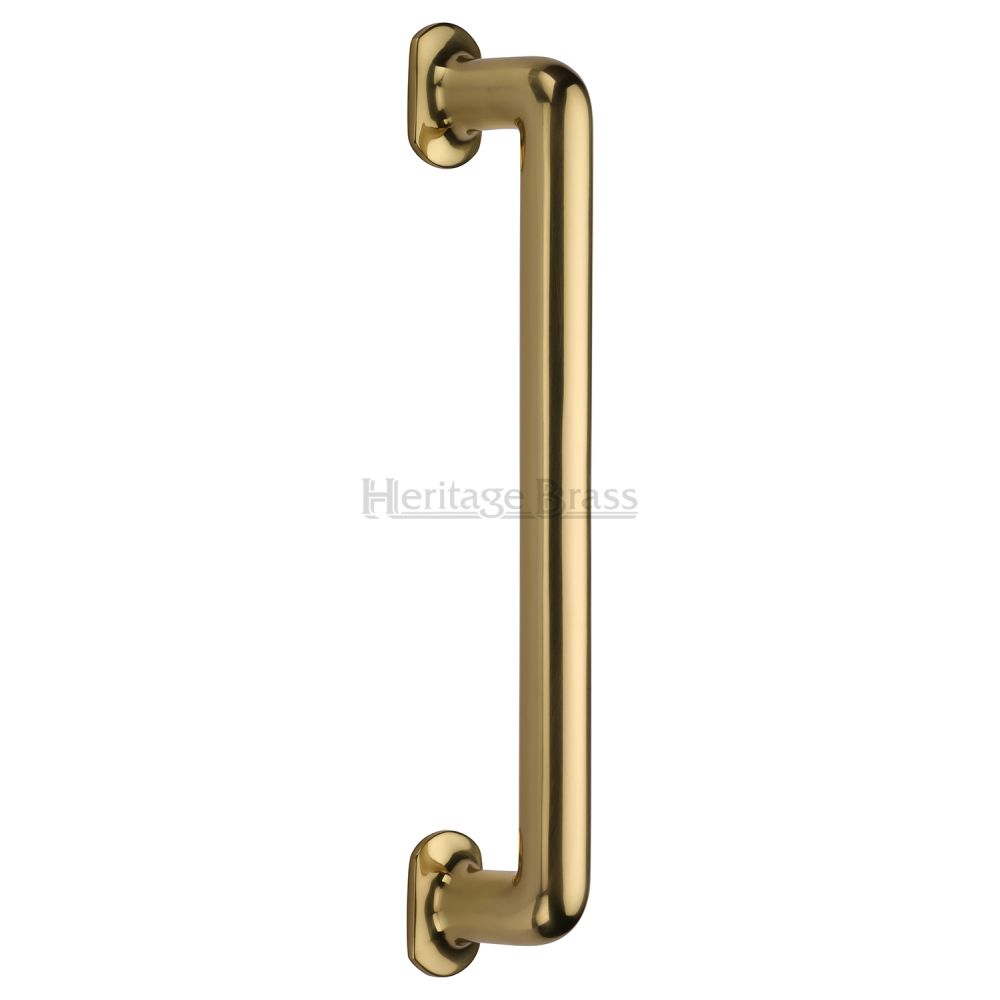 This is an image of a Heritage Brass - Door Pull Handle Traditional Design 482mm Polished Brass Finish, v1376-482-pb that is available to order from T.H Wiggans Ironmongery in Kendal.