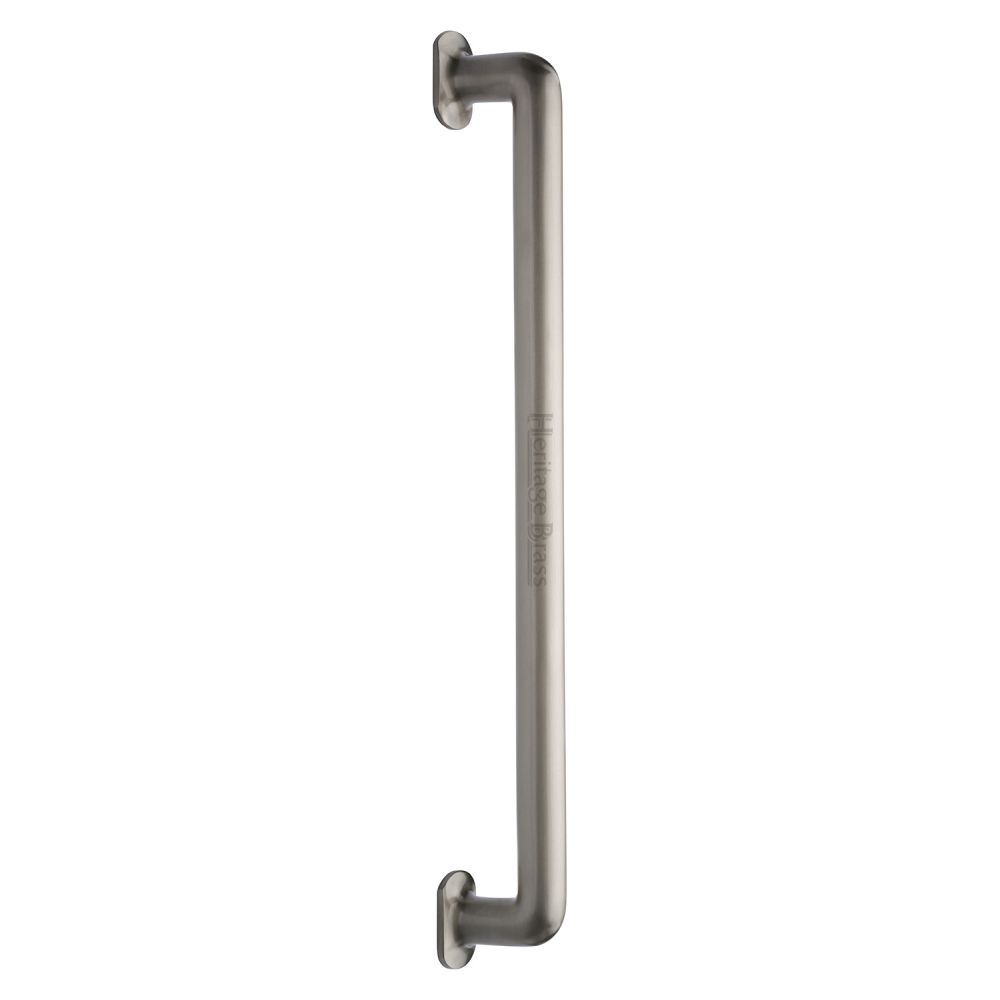 This is an image of a Heritage Brass - Door Pull Handle Traditional Design 482mm Satin Nickel Finish, v1376-482-sn that is available to order from T.H Wiggans Ironmongery in Kendal.