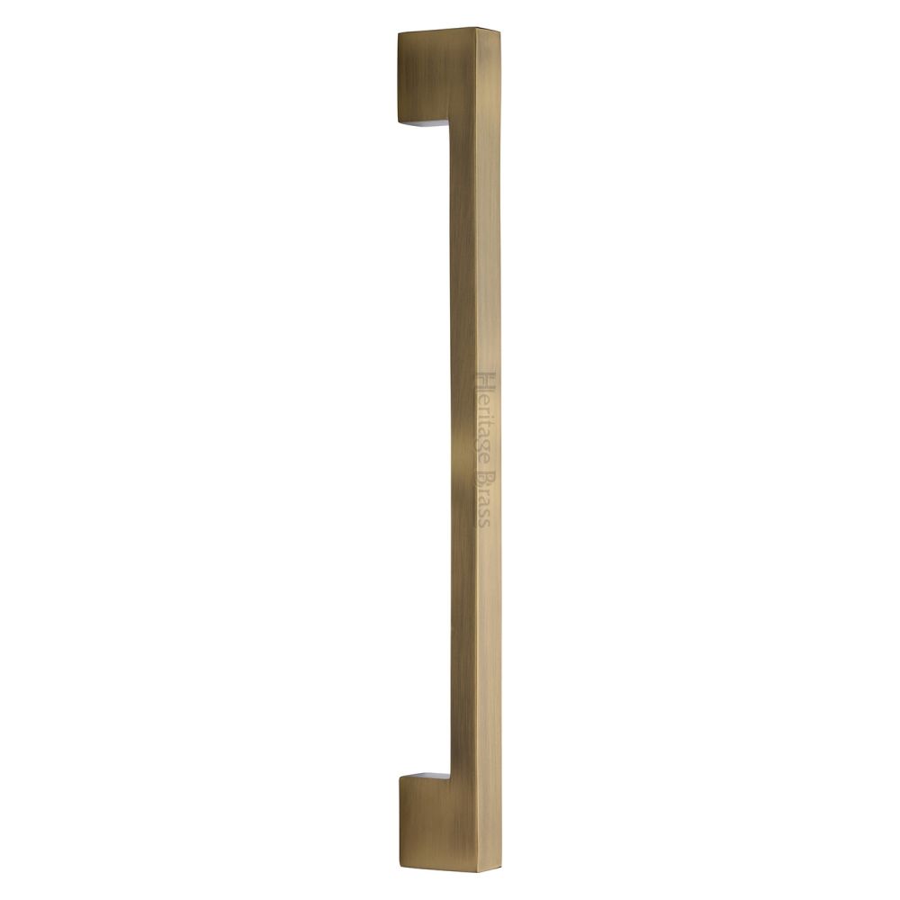 This is an image of a Heritage Brass - Door Pull Handle Urban Design 457mm Antique Brass Finish, v1390-457-at that is available to order from T.H Wiggans Ironmongery in Kendal.