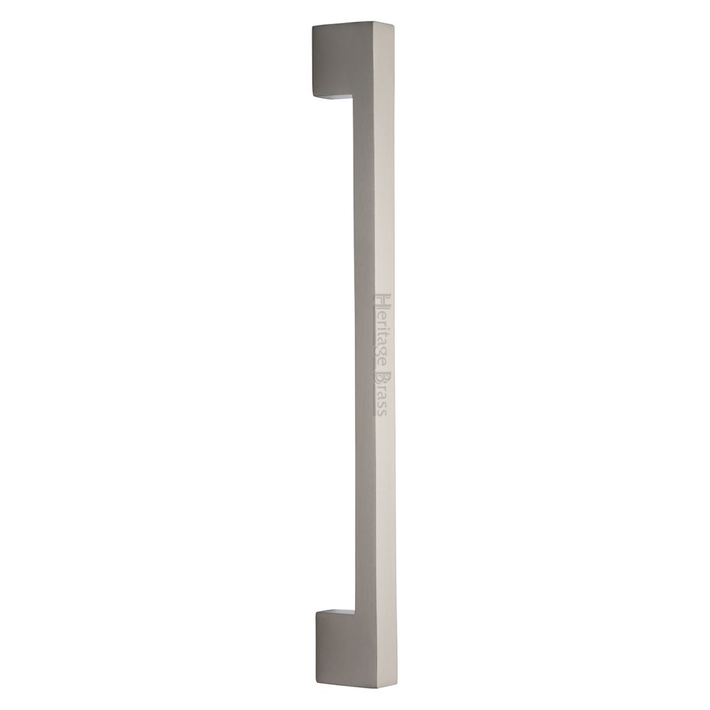 This is an image of a Heritage Brass - Door Pull Handle Urban Design 457mm Satin Nickel Finish, v1390-457-sn that is available to order from T.H Wiggans Ironmongery in Kendal.