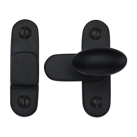 This is an image of a Heritage Brass - Showcase Fastener Matt Black Finish, v1970-bkmt that is available to order from T.H Wiggans Ironmongery in Kendal.