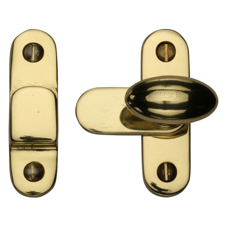 This is an image of a Heritage Brass - Showcase Fastener Polished Brass Finish, v1970-pb that is available to order from T.H Wiggans Ironmongery in Kendal.