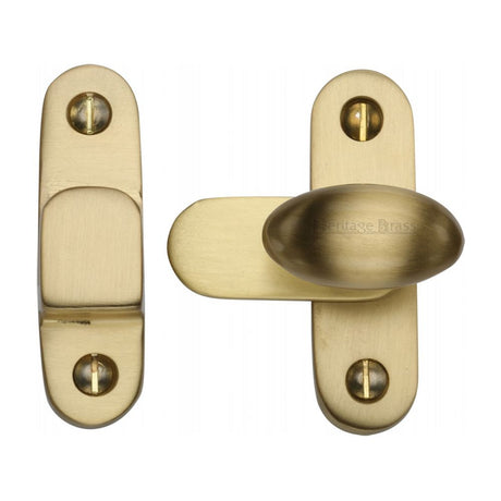 This is an image of a Heritage Brass - Showcase Fastener Satin Brass Finish, v1970-sb that is available to order from T.H Wiggans Ironmongery in Kendal.