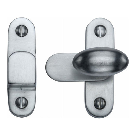 This is an image of a Heritage Brass - Showcase Fastener Satin Chrome Finish, v1970-sc that is available to order from T.H Wiggans Ironmongery in Kendal.