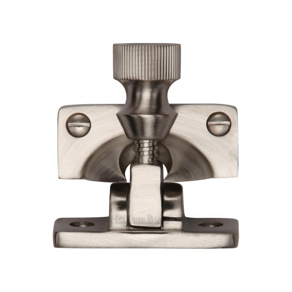 This is an image of a Heritage Brass - Brighton Sash Fastener Satin Nickel Finish, v2055-sn that is available to order from T.H Wiggans Ironmongery in Kendal.