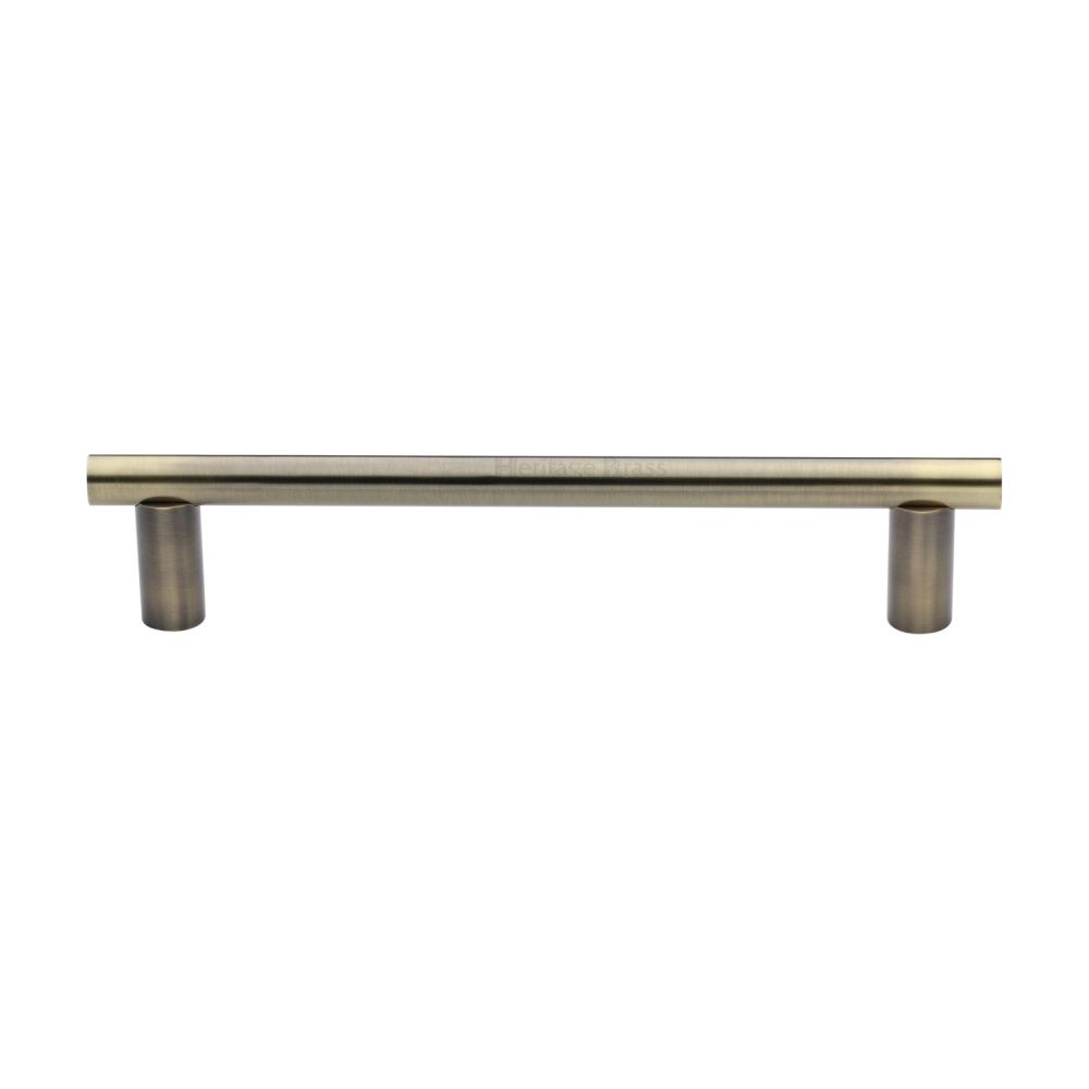 This is an image of a Heritage Brass - Door Pull Handle 19mm Round Bar Design 336mm Antique Brass Finish, v2059-336-at that is available to order from T.H Wiggans Ironmongery in Kendal.