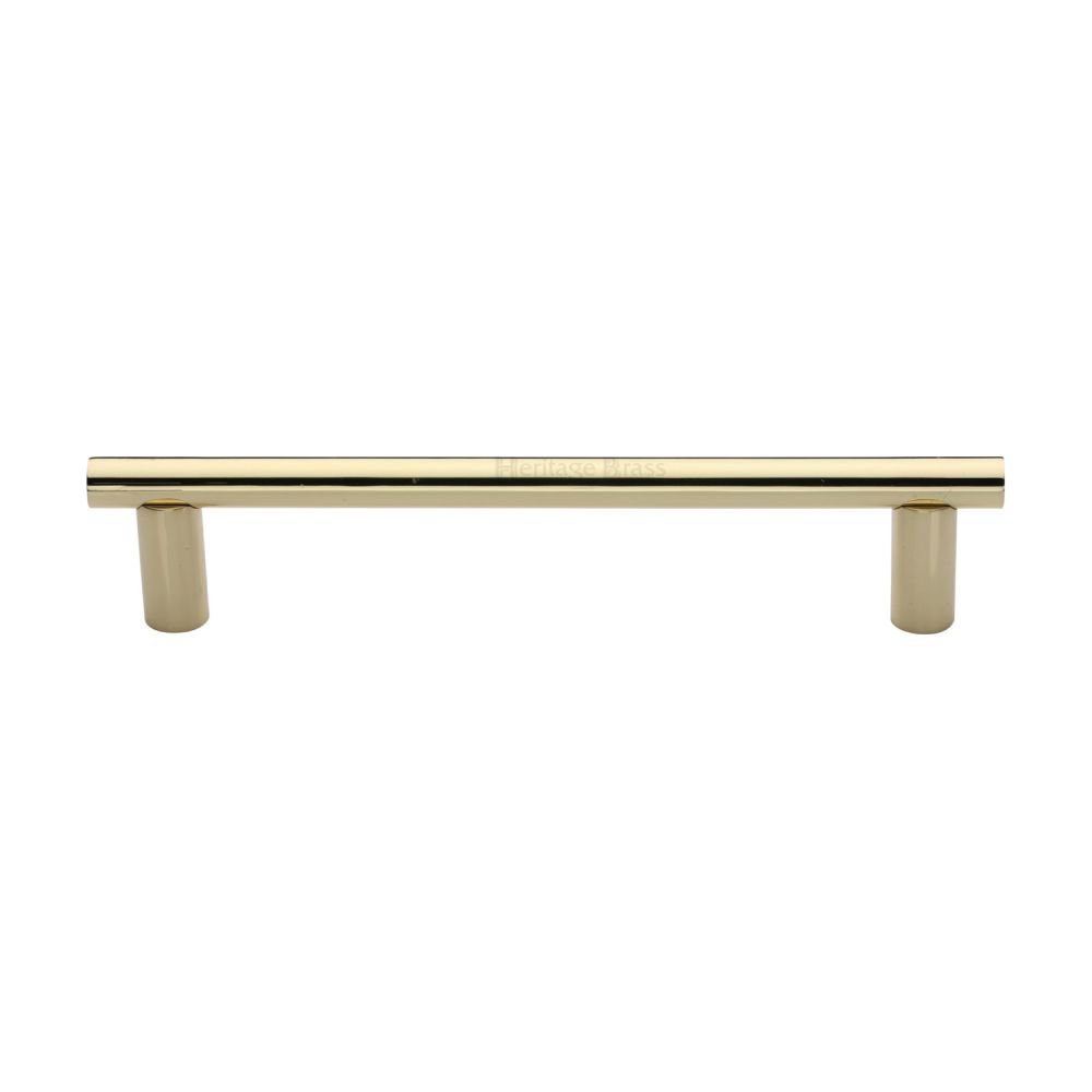 This is an image of a Heritage Brass - Door Pull Handle 19mm Round Bar Design 336mm Polished Brass Finish, v2059-336-pb that is available to order from T.H Wiggans Ironmongery in Kendal.