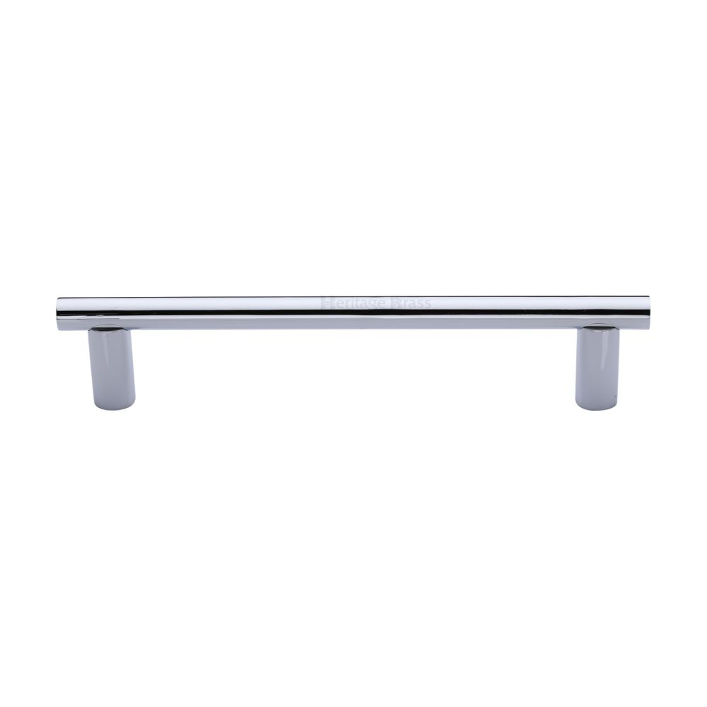 This is an image of a Heritage Brass - Door Pull Handle 19mm Round Bar Design 336mm Polished Chrome Finish, v2059-336-pc that is available to order from T.H Wiggans Ironmongery in Kendal.