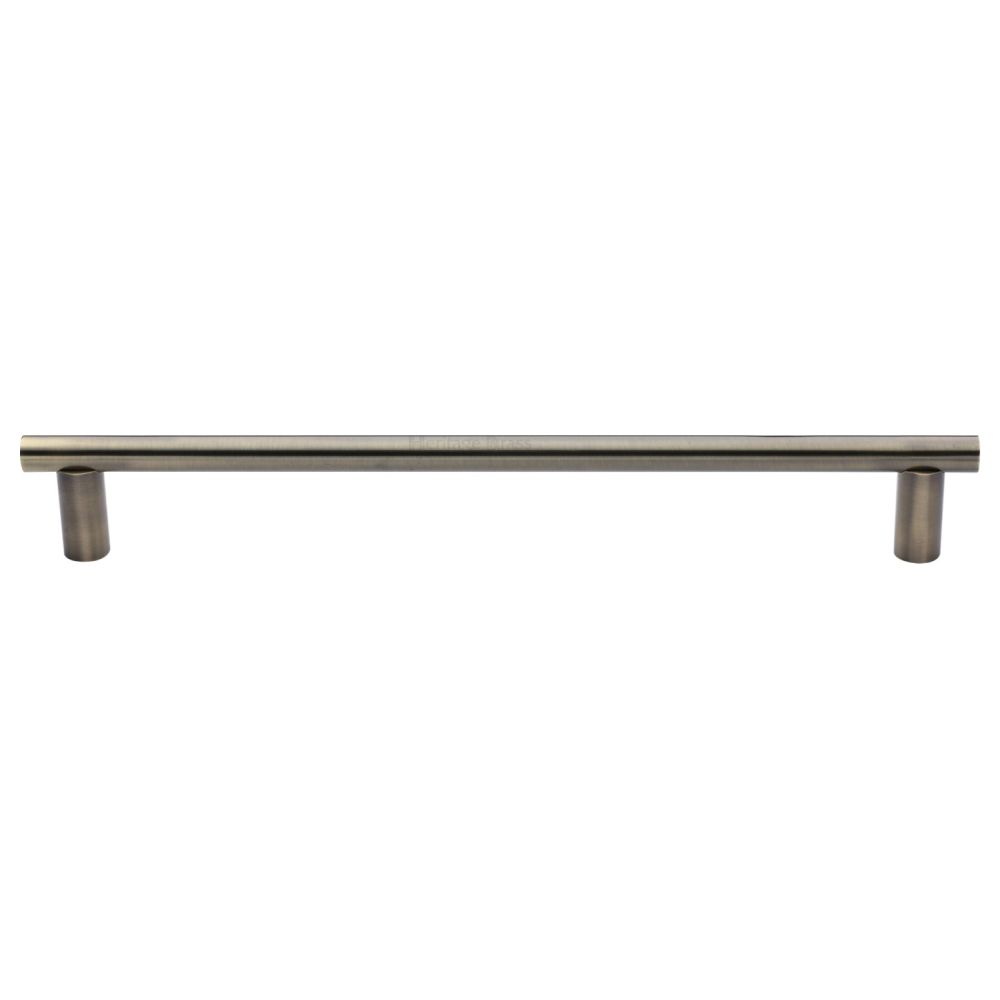 This is an image of a Heritage Brass - Door Pull Handle 19mm Round Bar Design 489mm Antique Brass Finish, v2059-489-at that is available to order from T.H Wiggans Ironmongery in Kendal.