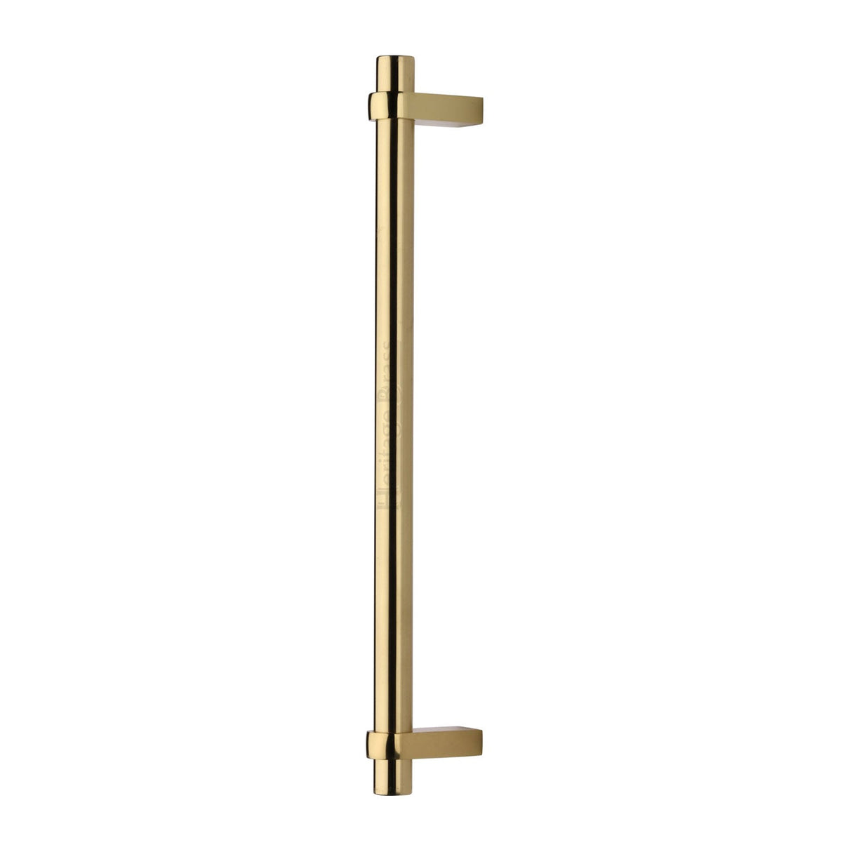 This is an image of a Heritage Brass - Door Pull Handle Industrial Design 353mm Polished Brass Finish, v2485-353-pb that is available to order from T.H Wiggans Ironmongery in Kendal.