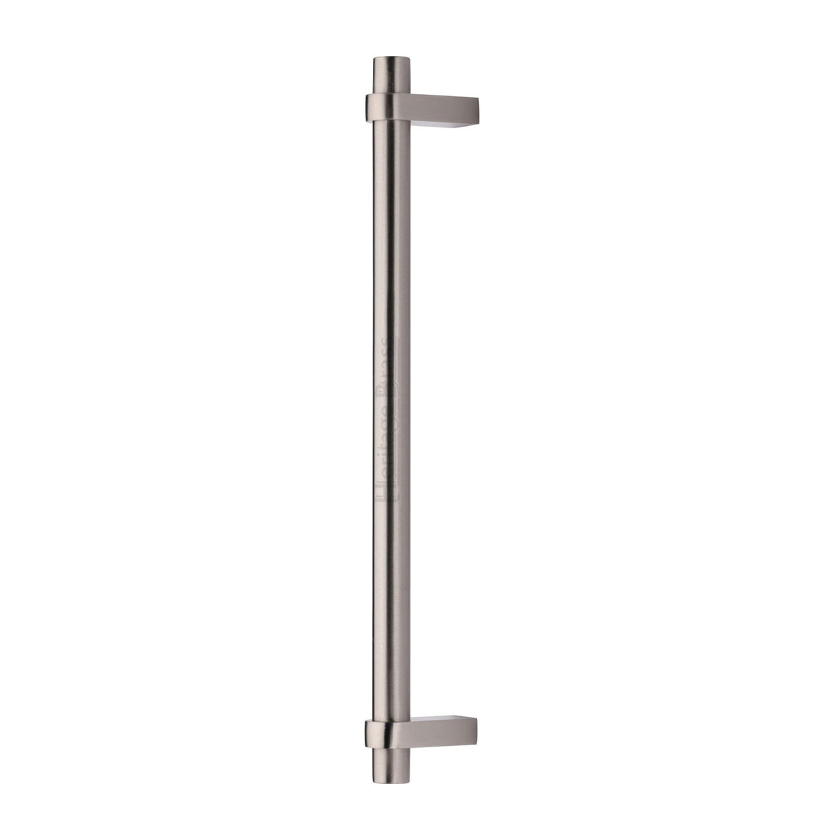 This is an image of a Heritage Brass - Door Pull Handle Industrial Design 353mm Satin Nickel Finish, v2485-353-sn that is available to order from T.H Wiggans Ironmongery in Kendal.