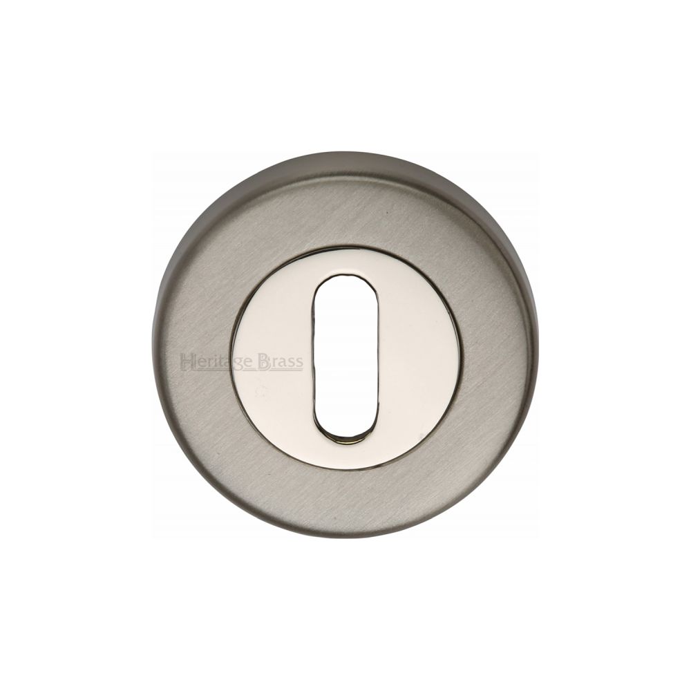 This is an image of a Heritage Brass - Key Escutcheon Mercury Finish, v4000-mc that is available to order from T.H Wiggans Ironmongery in Kendal.