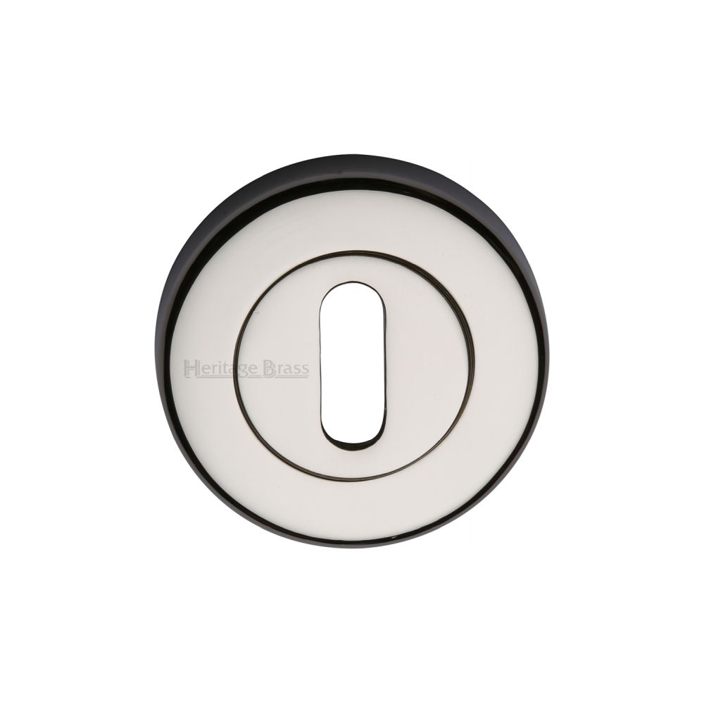 This is an image of a Heritage Brass - Key Escutcheon Polished Nickel Finish, v4000-pnf that is available to order from T.H Wiggans Ironmongery in Kendal.